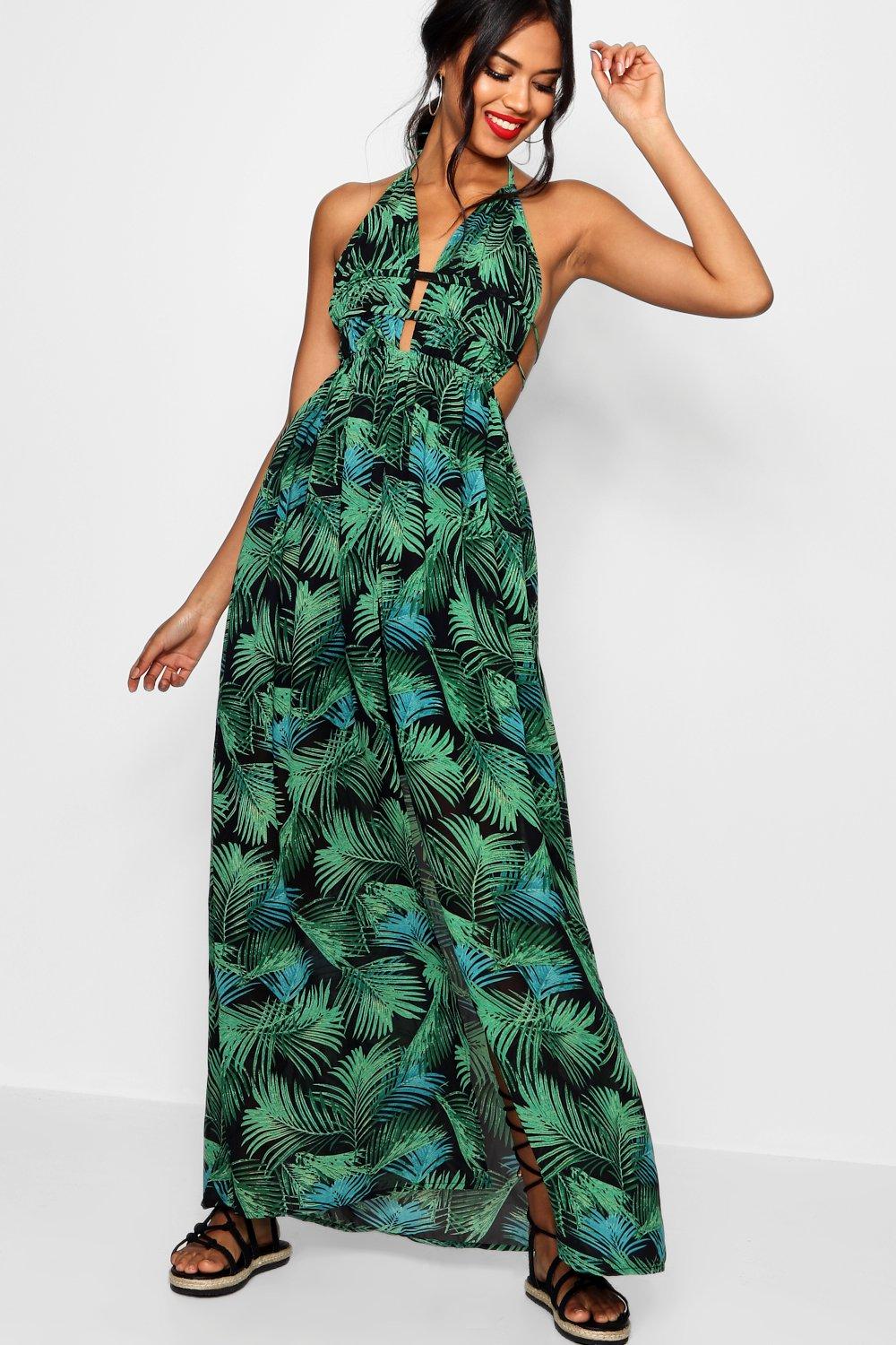 Tropical palm outlet print dress